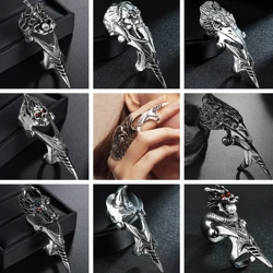 Gothic Punk Dragon Eagle Skull Joint Knuckle Full Finger Claw Ring Unisex Cool Heavy Rock Party Club Charm Knuckle Rings Jewelry