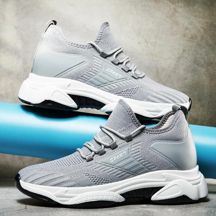 

Mesh Lift Sneakers Man Elevator Shoes Height Increase for Men Comfort Breathable Casual Insole 8cm Heels Moccasins Taller Male