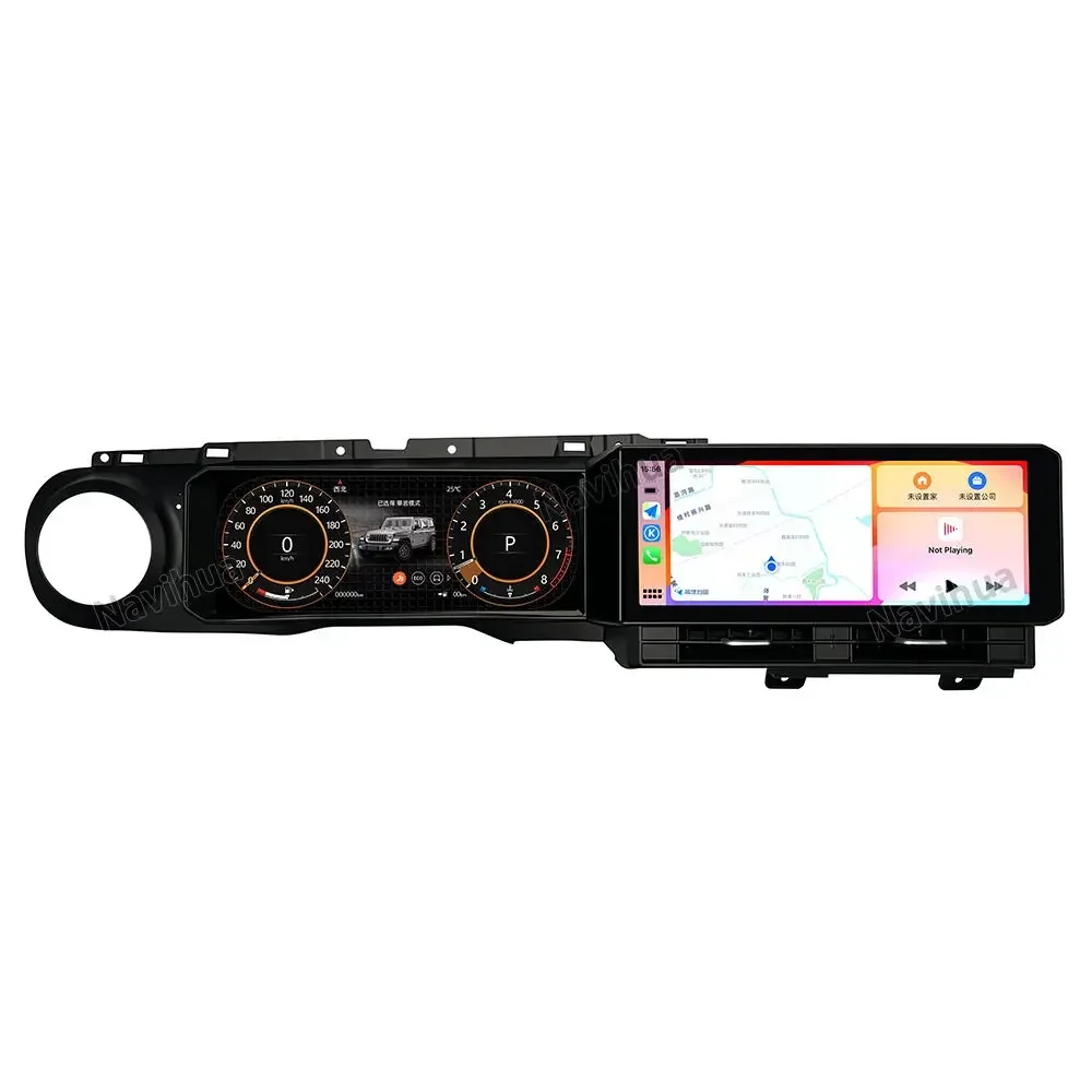 

12,3-дюймовый двойной экран для Jeep Wrangler JL 2019-2023, мультимедийная система Android, автомобильная магнитола, монитор, цифровая приборная панель