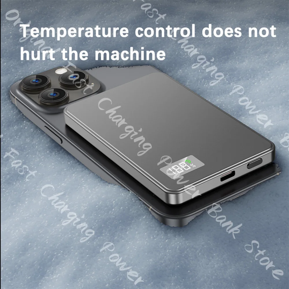 مصدر طاقة مغناطيسي لاسلكي معدني رفيع للغاية بقدرة 30000 مللي أمبير في الساعة يدعم شحن PD25W مناسب لهاتف Samsung IPhone