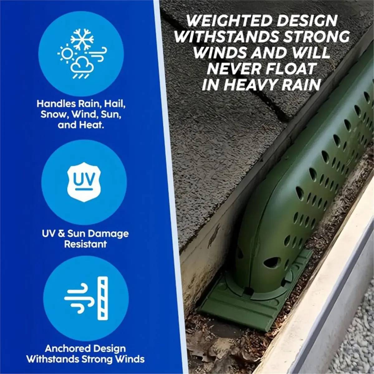 Downspout Guard - Prevents Clogs, Overflows & Water Damage Universal Fit for All Gutters Keeps Debris Out, Water Flowing