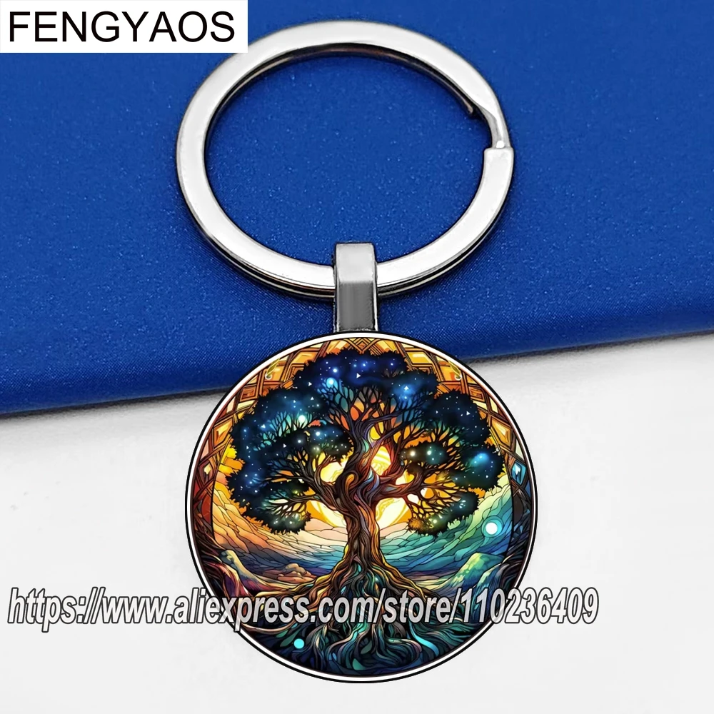 Fashion Life Tree Keychain European and American Accessories Plant Keyring Beautiful Leaf Car Backpack Hanger