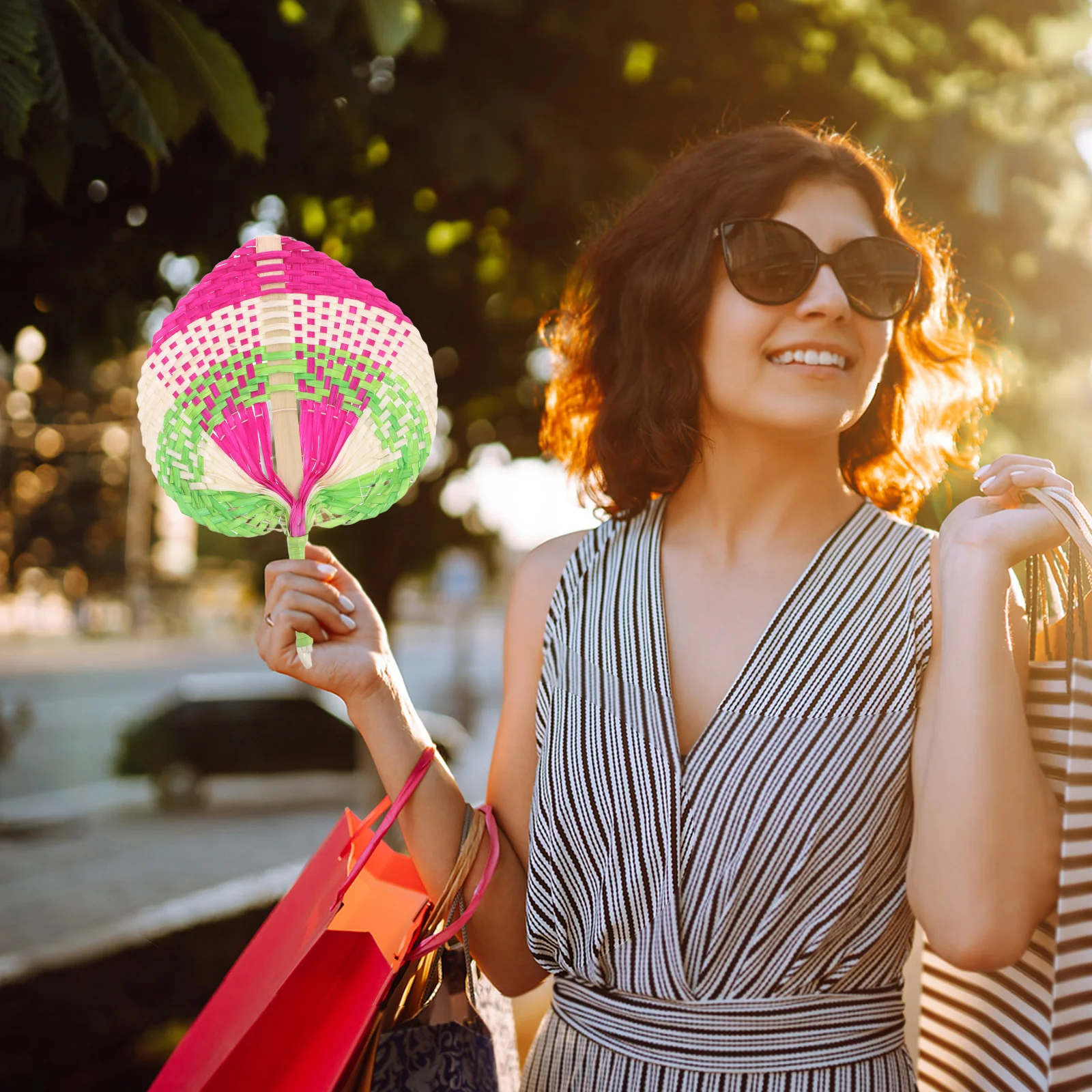 

Bamboo Woven Hand Fan Lightweight Handmade Craftsmanship for Picnic Beach Party Festival Home Decor Asian Style Photo Prop