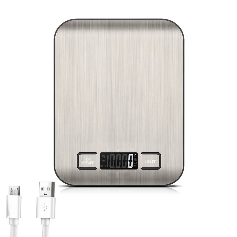 Coffee Scale Digital Kitchen Scale Stainless Steel Precise Platform Scale USB Charging Kitchen Food Scale Baking Measuring Tools