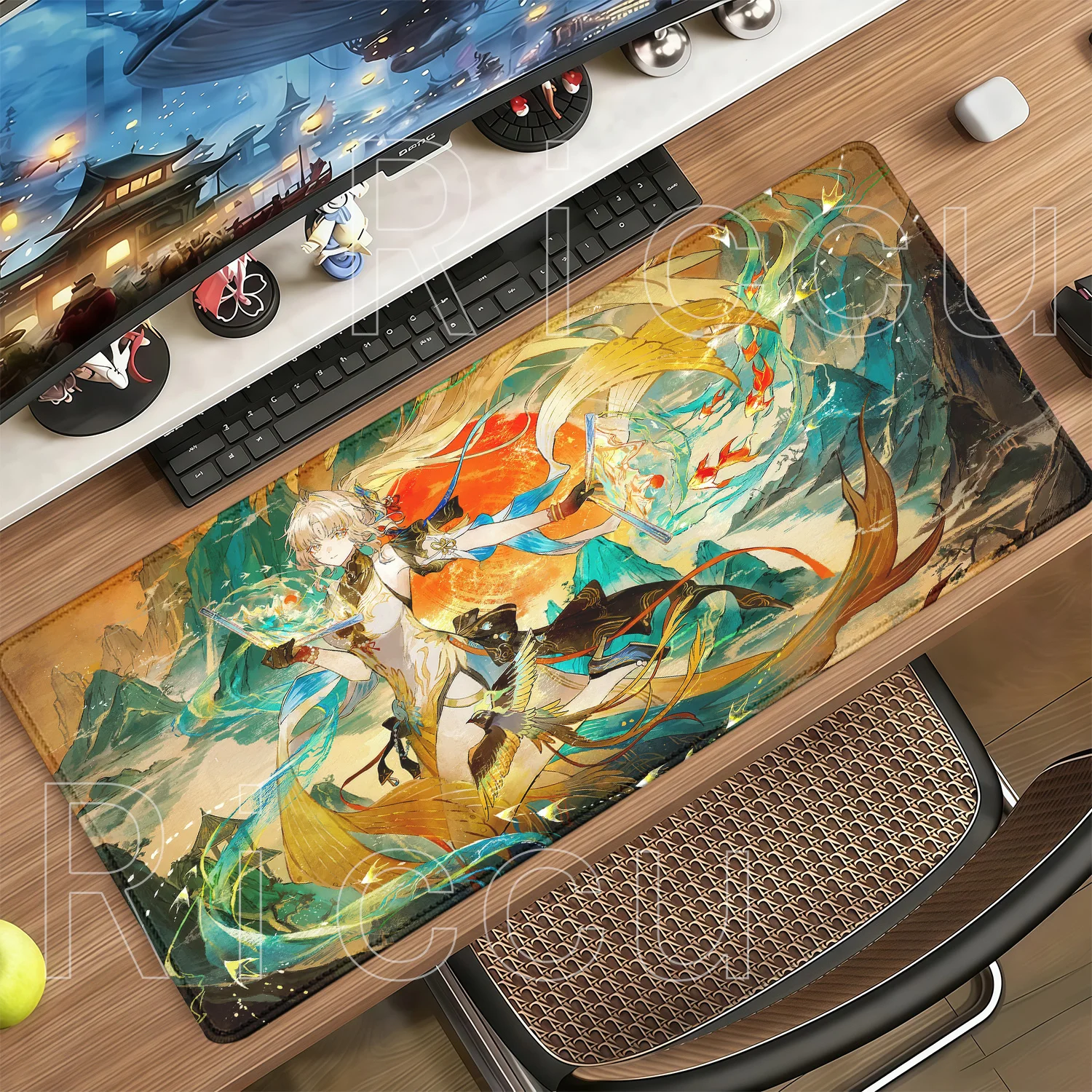 Suisui‌ Wuthering Waves Mouse Pad HD Printing Office Accessories Gaming Non-slip Base Mousepad Anime Sexy Girl Overlock Desk Mat