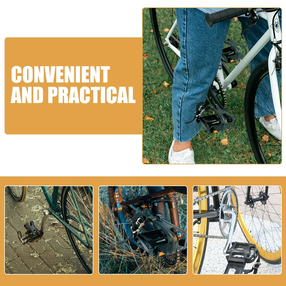 2Pcs Adjustable Bike Toe Straps Nylon Pedal Straps for Stationary Bike Exercise Fitness Accessories Dynamic Train Pedals Strap