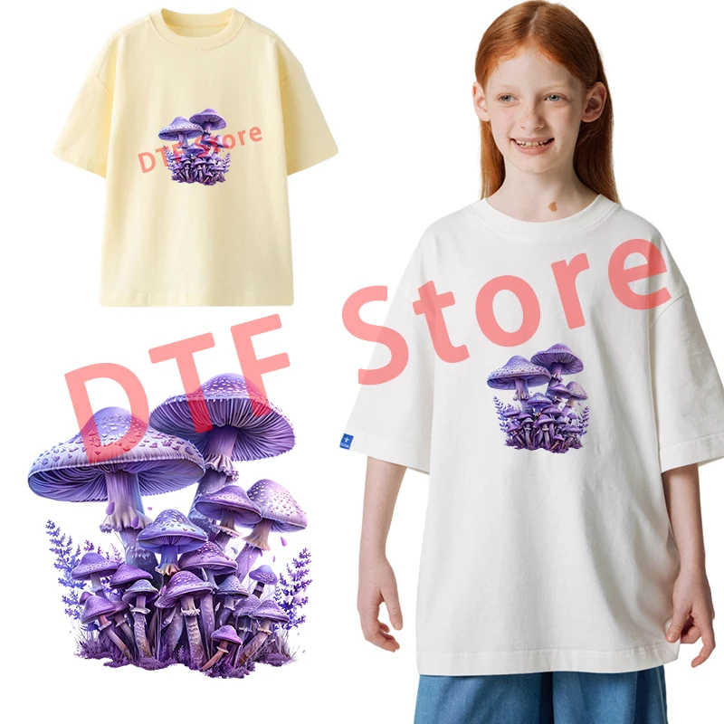 Purple Lavender in Autumn DTF Heat Transfer On Clothes patches for clothing Washable children's clothing patches