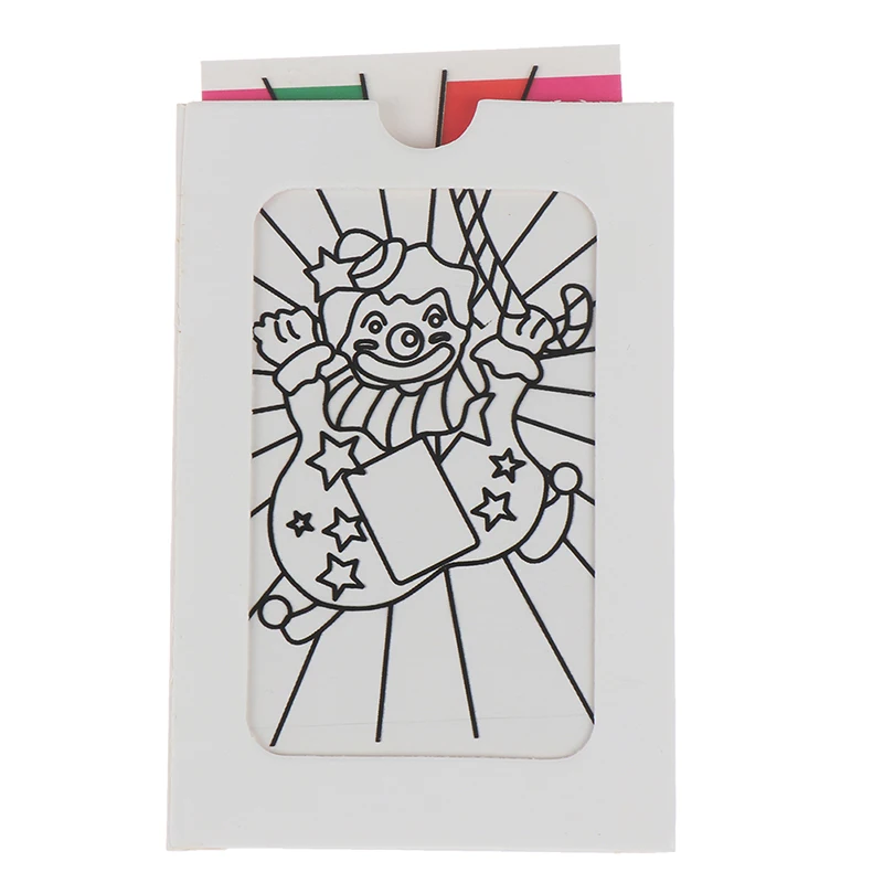 Mini tamanho mudando palhaço cor cartão truques mágicos brinquedos palco adereços mágicos