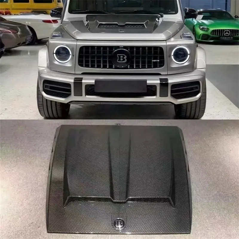 

For Benz G Class G550 G63 G500 G350 Dry Carbon Fiber Hood Engine Cover Hood Car Headliner Hood Cover Upgrade Auto Parts Kit