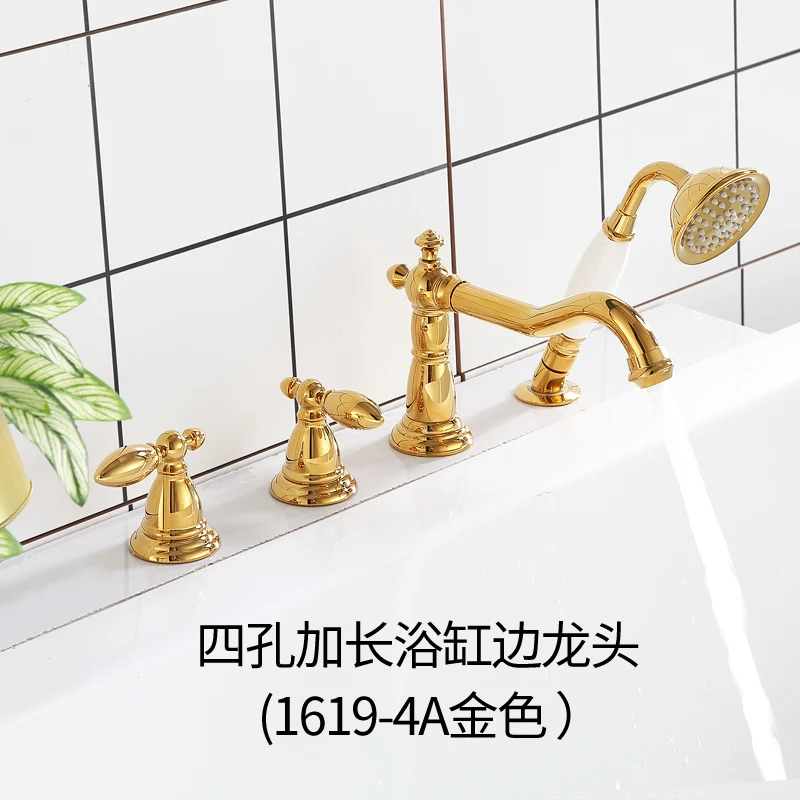 

Luxury Nordic modern bathroom bathtub shower faucet set with edge faucet showerhead