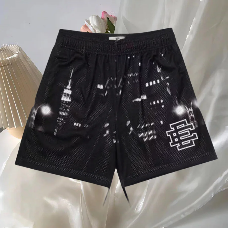 الأساسية قصيرة مدينة نيويورك SKYLINE رياضة الرجال السراويل غير رسمية اللياقة البدنية السراويل الرياضية الصيف تجريب شبكة السراويل رجل السراويل