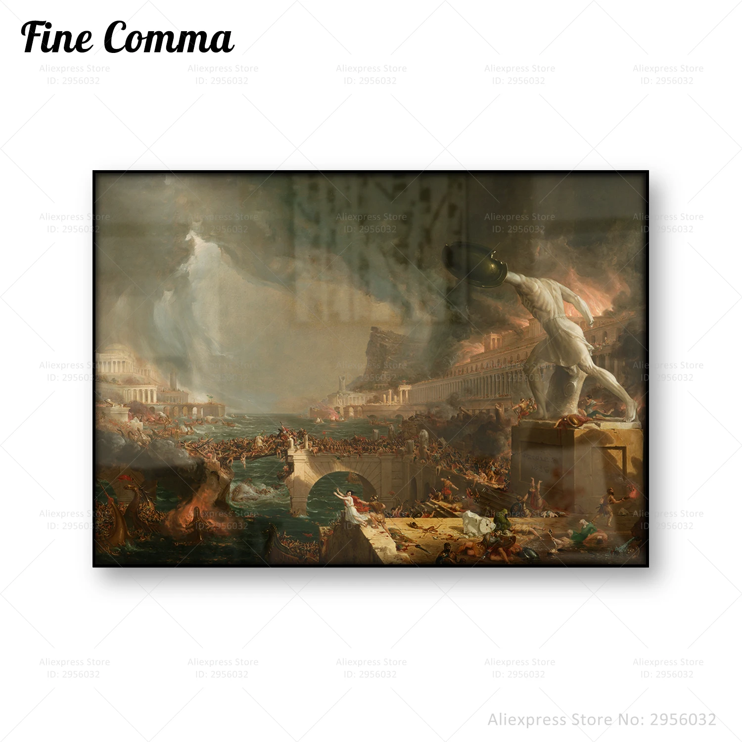 The Course of Empire Destruction Thomas Cole Vintage Poster Antique Oil Painting Copy Wall Art Canvas Print Home Decor Gift