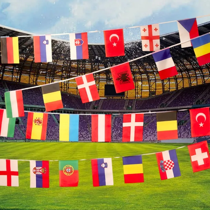 2024 Europe Countries Flag Europe Football Cup Country Flag Bunting National String Flags Banner Football Event for Party Decor