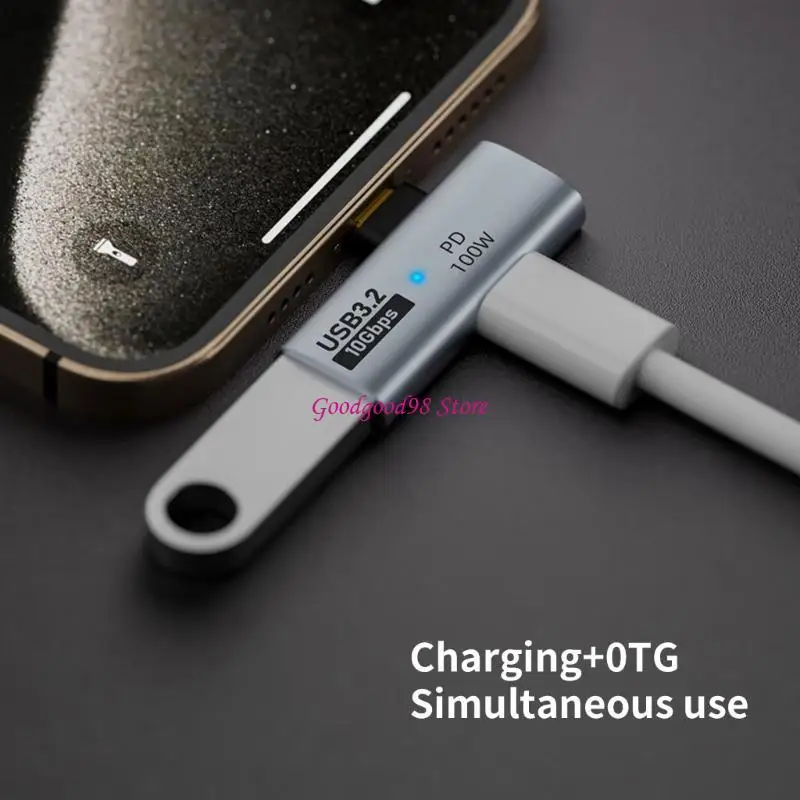 10Gbps TypeC to USB3.0 Adapter Connector PD 100W High Speed Charging Aluminum W8EC