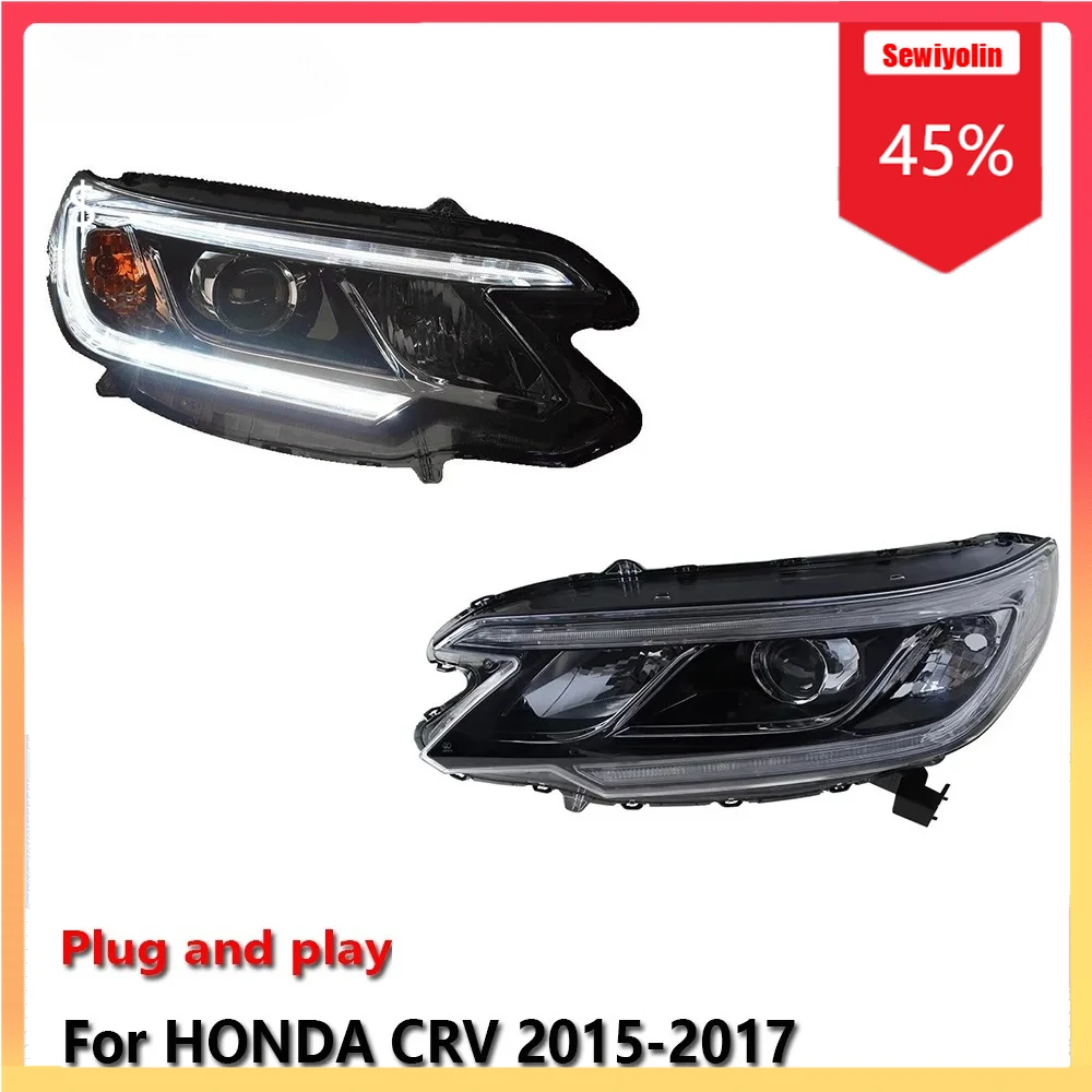 

Автомобильные светодиодные фары, автомобильные детали для HONDA CRV 2015-2017, противотуманные DRL, стоп-сигнал, указатель поворота, Plug and Play