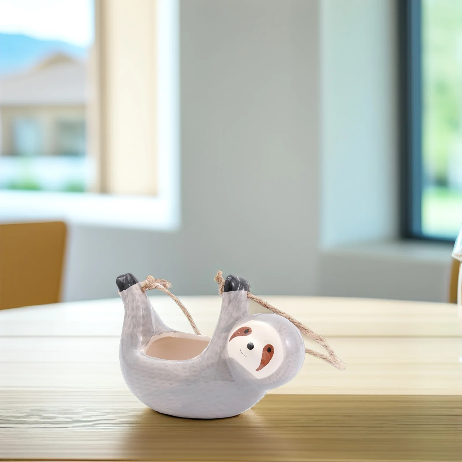 

2Pcs Sloth Hanging Flower Basket Natural Seaweed Plant Holder for Wall Mounted Garden Decor Outdoor Indoor Succulent Planter