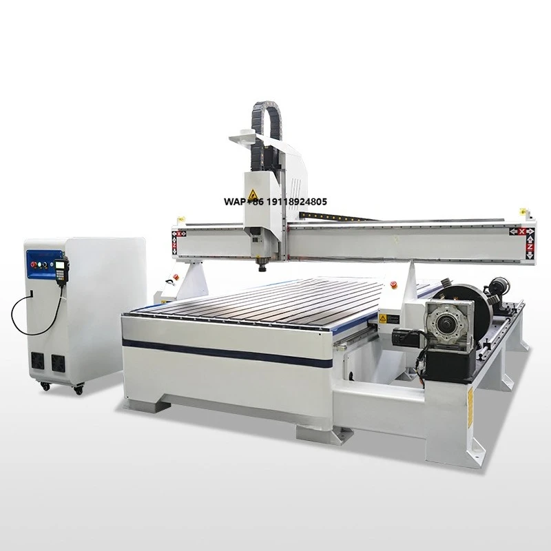 

Engraving Machine Working Size 1300mm*2500mm 1325 4 Axis CNC Router with Rotary Device 3D Cutting Machine