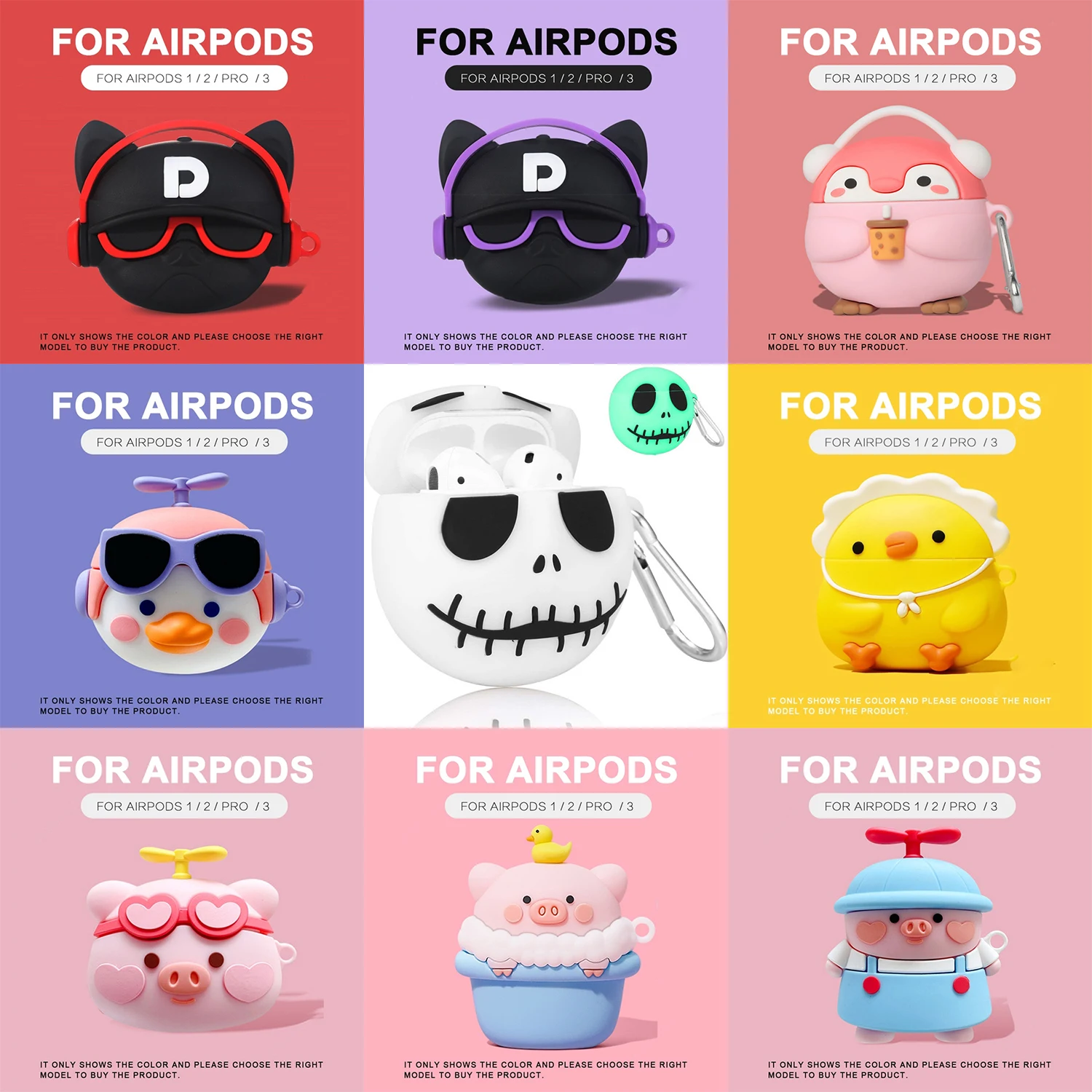 Silicone fones de ouvido caso para airpods pro 2 3 bonito 3d dos desenhos animados bluetooth fone de ouvido capa protetora para vagens ar
