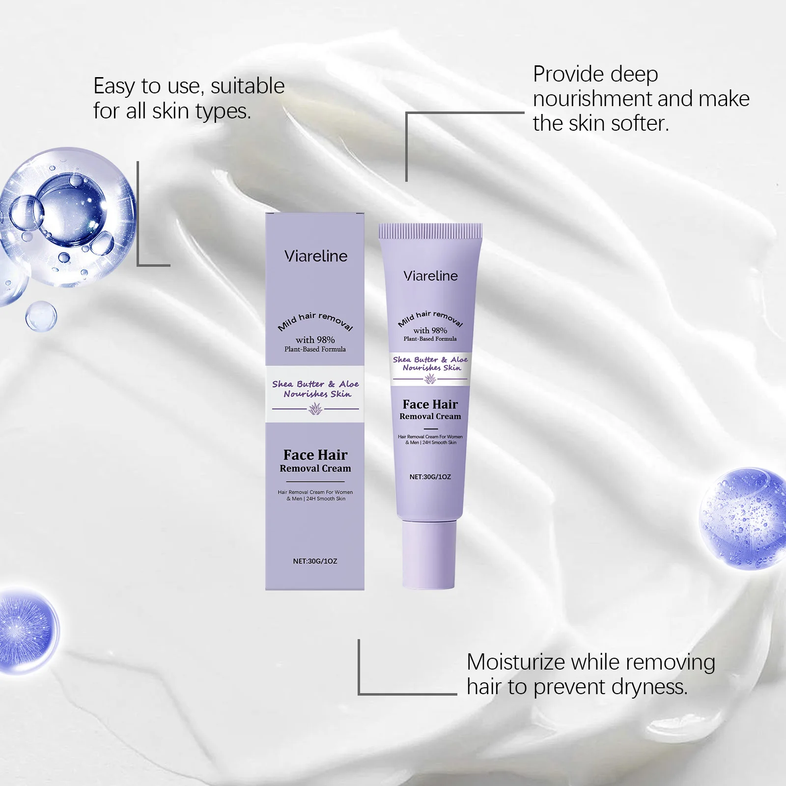 Facial Hair Removal Cream Inhibits Hair Growth Cares For Smooth Skin Moisturizes Relieves Discomfort And Shrinks Pores Cleaning
