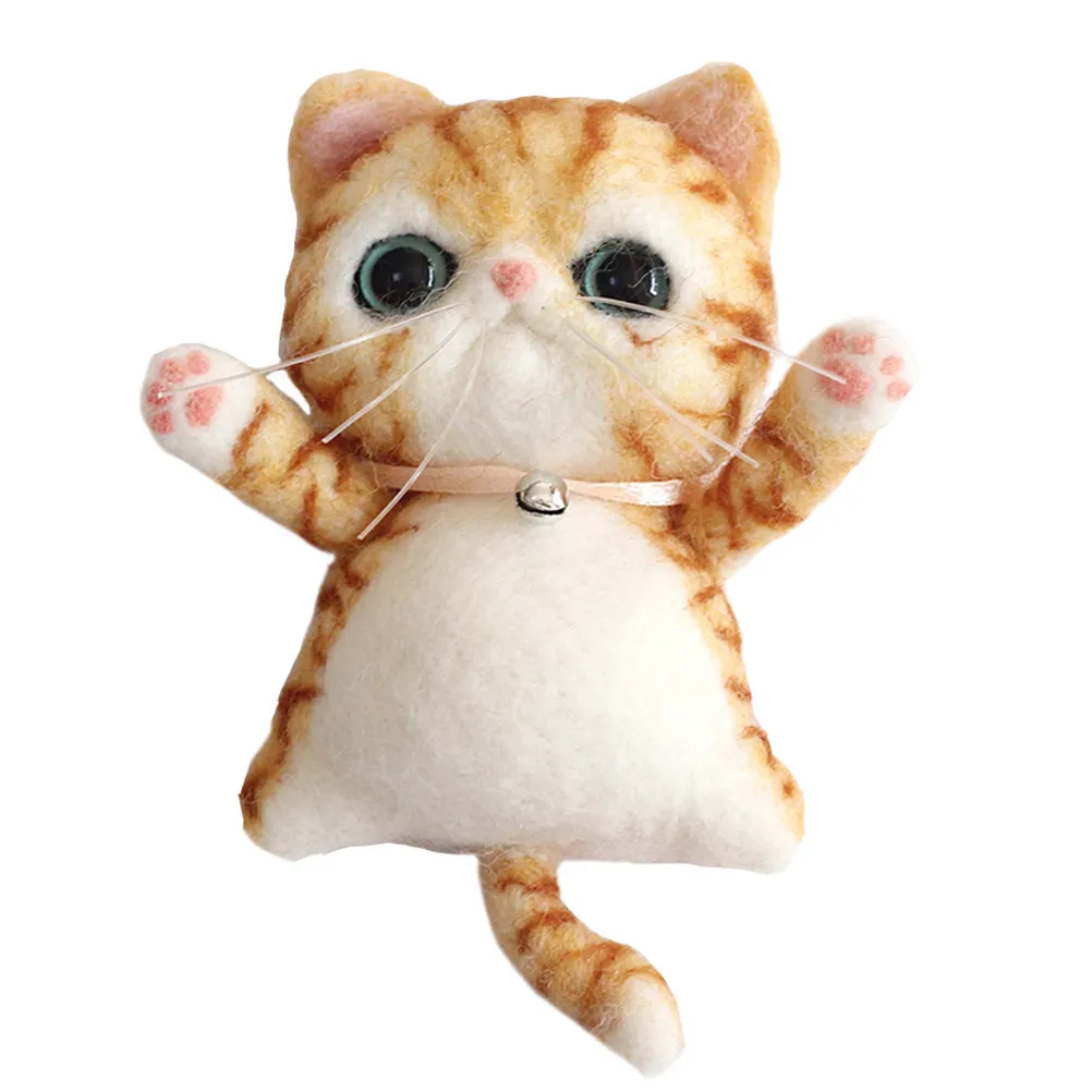 

1Set Wool Felt Needle Felting Kit Cat Theme Premium Safe Felting Materials for Beginners Adults DIY Craft Art Making