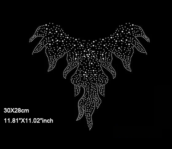 4 teile/los (30X28 cm) Super Helle Hotfix Strass Wärme Transfer Strass für Verschönerung Eisen auf DIY Nähen (JA-1210)