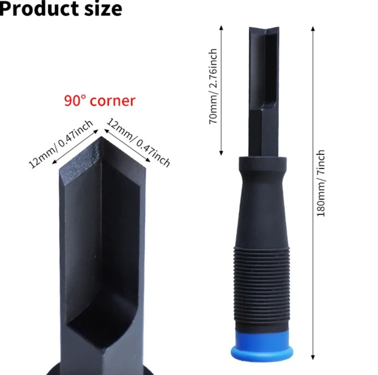 with Thick Metal Strike Cap and TPR Handle Hinge Mortise Door Installation Tool Corner Chisel CR-V 90° Right Angle Cutting Edge