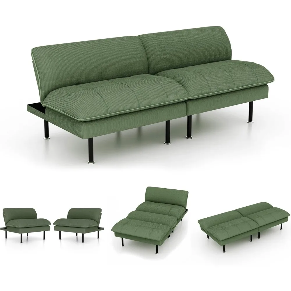 70 cushion sofa bed, 4-in-1 multifunctional sofa bed with adjustable backrest, modern convertible cushion