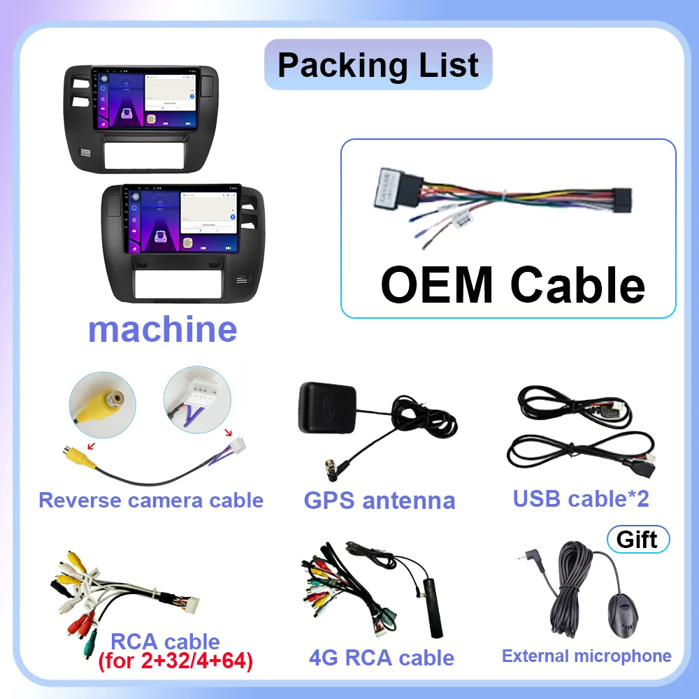 Radio Stereo Bluetooth For Nissan Patrol Y61 1997-2005 Auto Multimedia Player GPS Navigation High-Performance CPU 4G