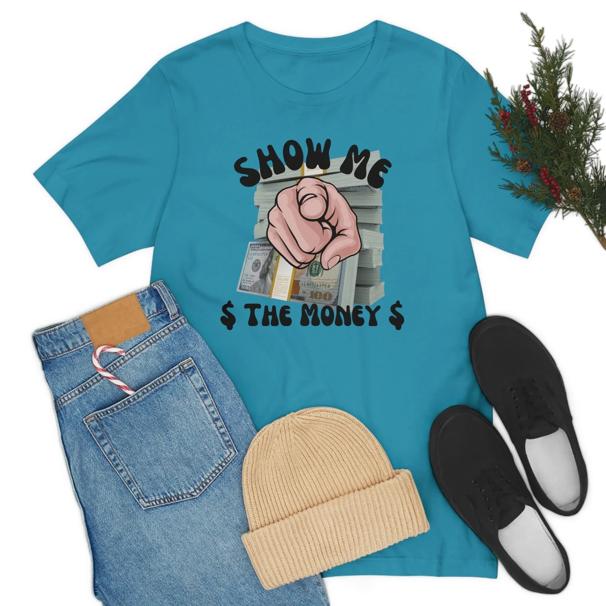 Funny T Shirt Show Me The Money Coffee Mug With 100 Dollars Bills Bank Note Uncle Same Pointing Finger