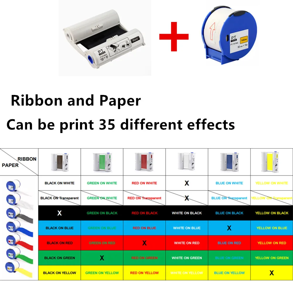 100mm*15m Pro PaperTAPE7 Colors PRO-100 Ribbon Papers stickers For EPSON Pro 100 Wide Label Machine Color Printer