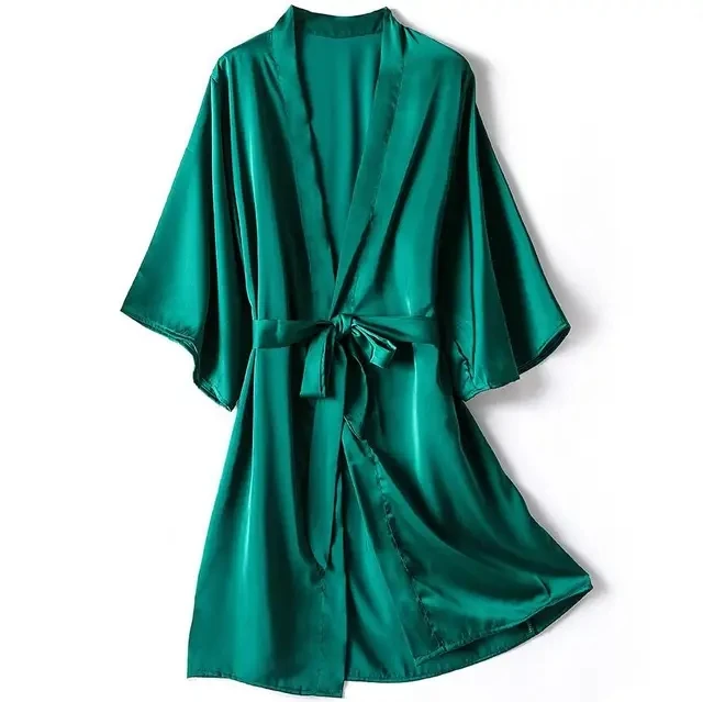 Kimono Bathrobe Gown Female Robe Set Satin Sleepwear Casual Nightgown Bridal Wedding Gift  Nightwear Intimate Lingerie