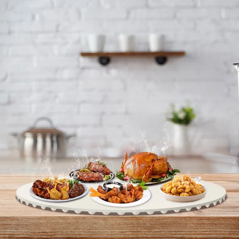 Electric Warming Tray,Household Flexible Silicone Heating Plate,Silicone Warm Vegetable Mat,Warming Board,5-Speed Temperature