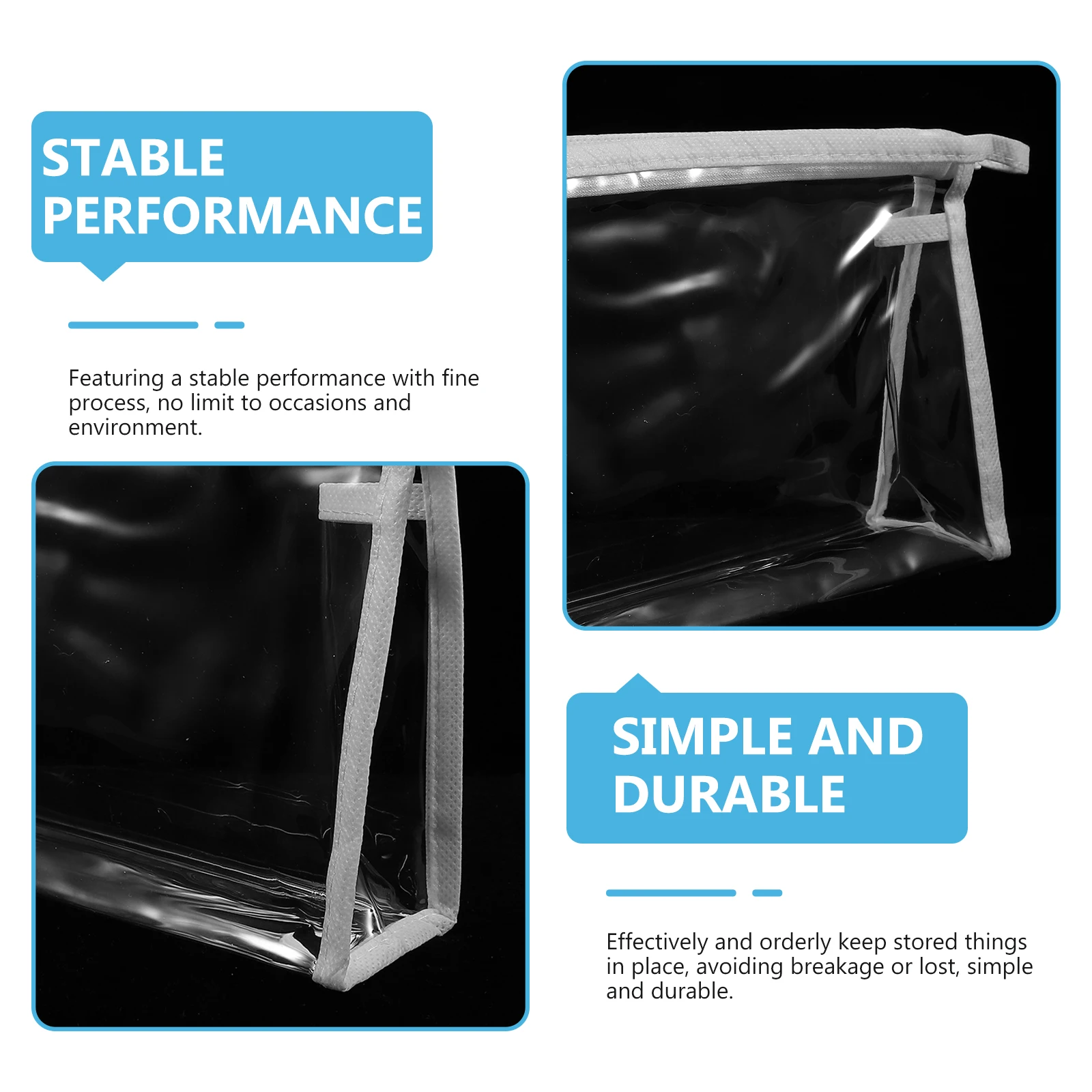 

4pcs Wash Bag Clear Travel Makeup Toiletry Organizer Pouch Storage Bag for Skincare Keys Cards Phones Durable Zipper