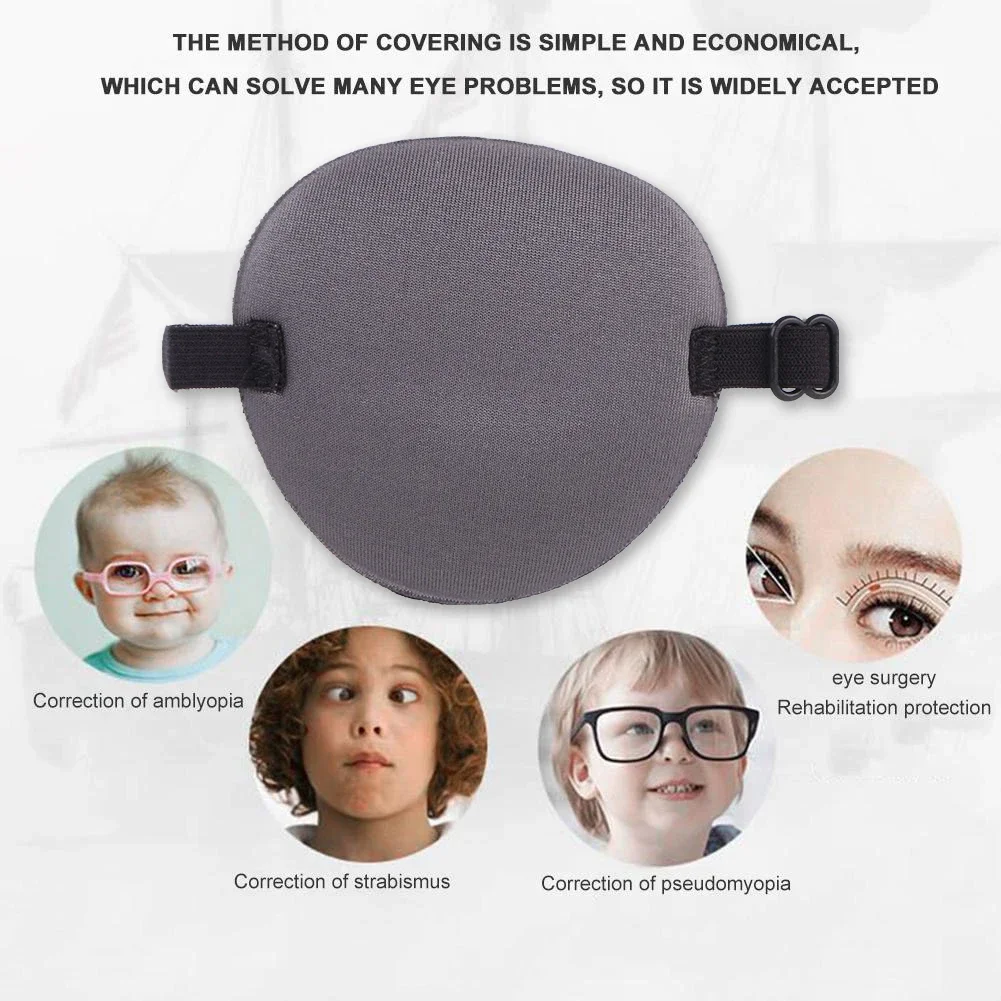 Benda per occhio singolo Ambliopia regolabile Benda per occhi pigri Benda per occhi medica morbida e traspirante per occhi sinistro/destro