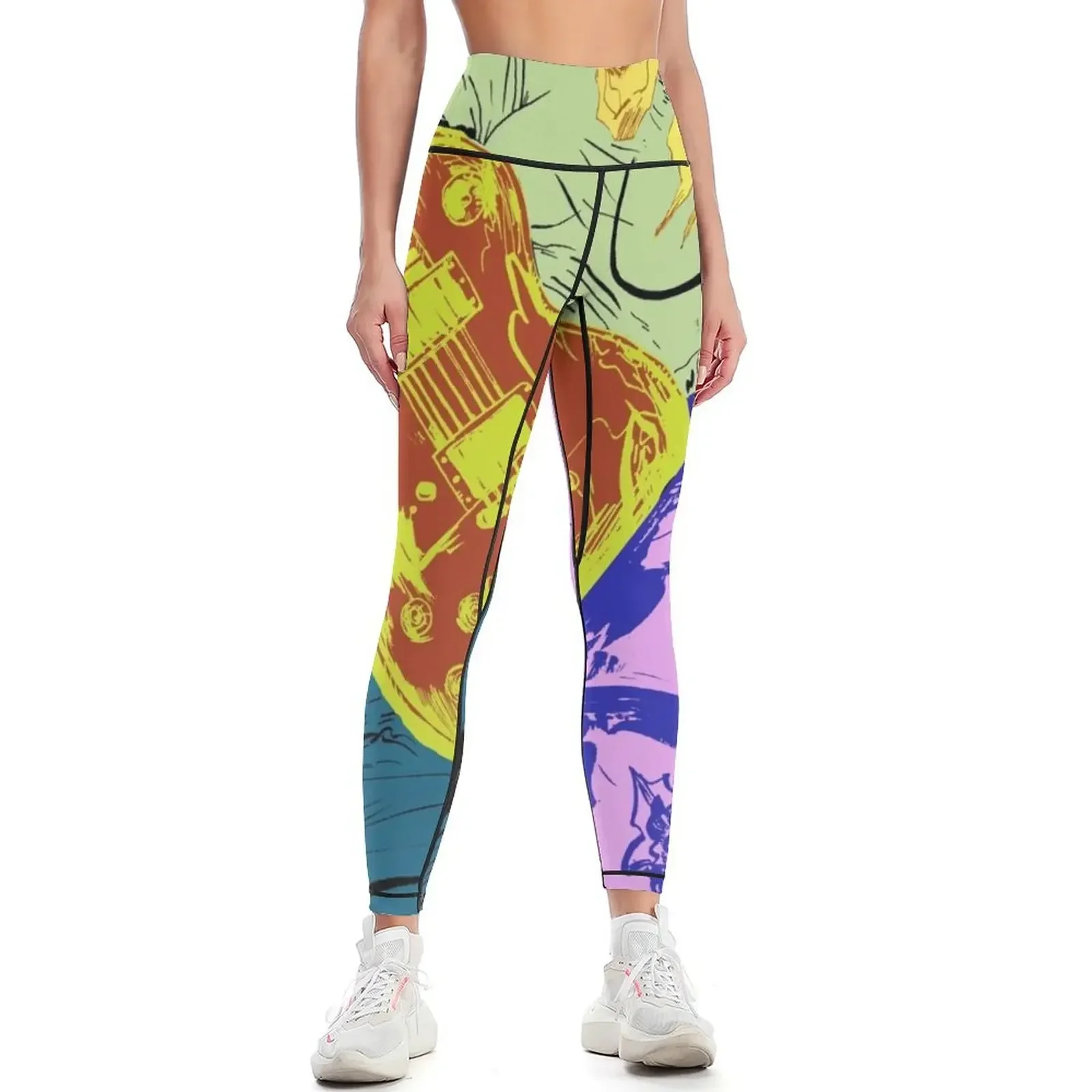 

Rocker Musician Girl Leggings legging gym Tight fitting woman gym clothing Jogger pants Womens Leggings