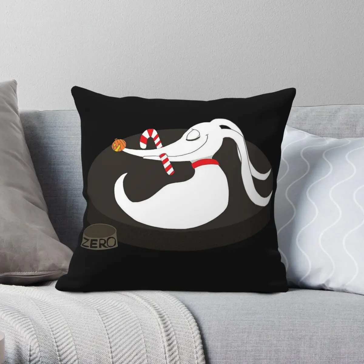 Sleeping Cozy Zero Pillowcase Polyester Linen Velvet Printed Zip Decorative Car Cushion Cover