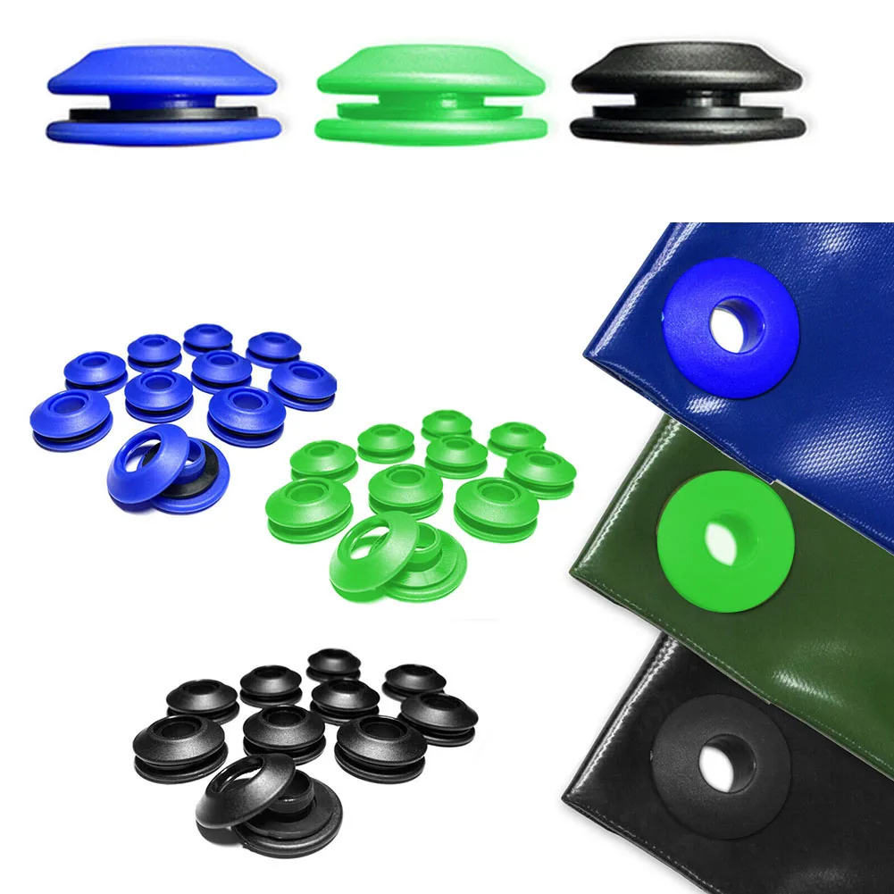 10PCS Plastic Eyelets Set  Quick and Easy Installation  Suitable for Repairing Tarpaulins and Securing Solar Covers