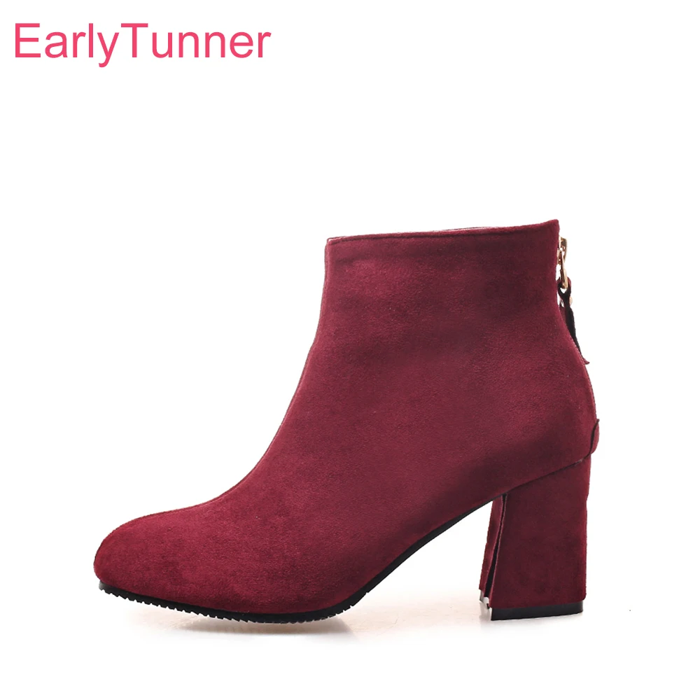 

Новые модные черно-желтые женские ботильоны с круглым носком на высоком квадратном каблуке, большие и маленькие размеры 11, 32, 44, 46