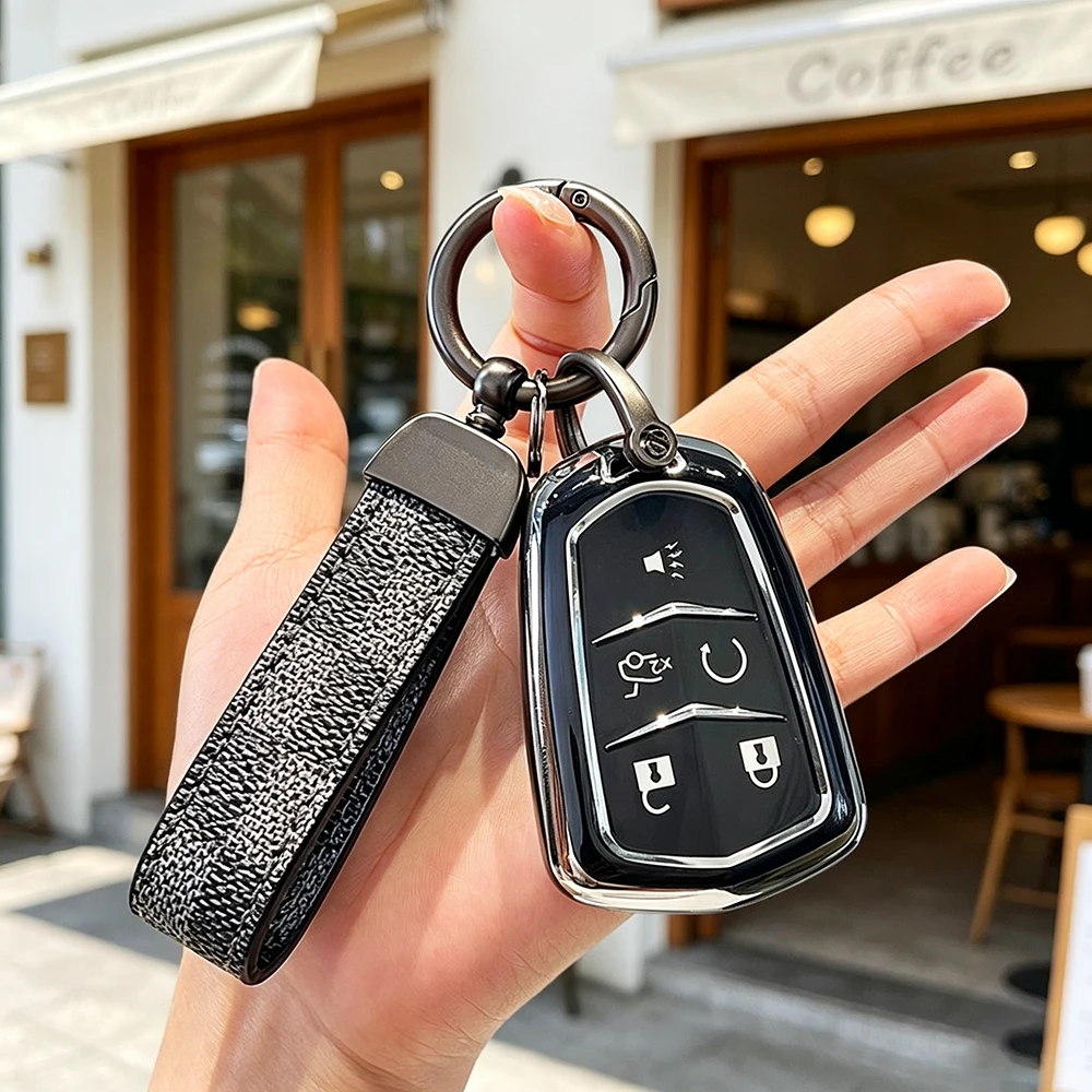 TPU Car Key Fob Case for Cadillac Xt5 XTS CTS SRX ATSL XT4 CT6 ATS Escalade ESV DTS ELR STS 2014 2015 2016 2017 2018 Shell Fob
