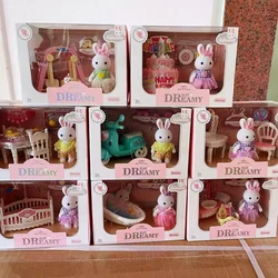 Rabbit scene, playing house, toy simulation, dressing table, training class, gift cake, girl's birthday gift