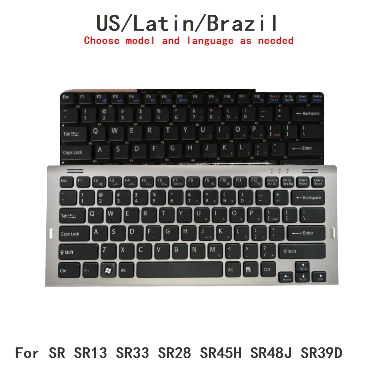 New US Latin Brazil Language  Keyboard For Sony SR SR13 SR33 SR28 SR45H SR48J SR39D Notebook PC Replacement Keyboard