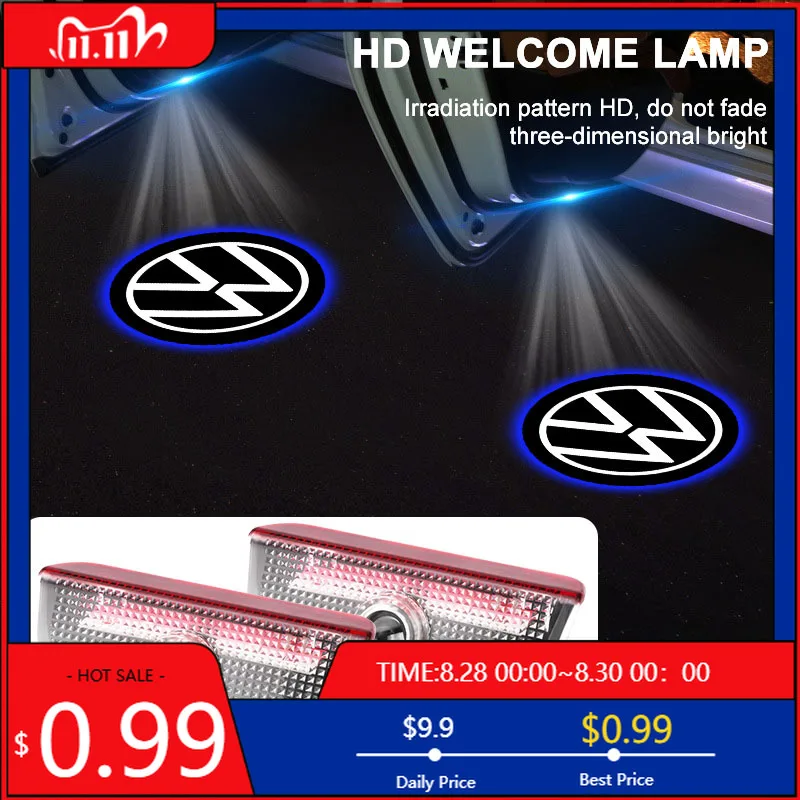 

Колпаки ступиц, 2 шт., дверные приветственные огни, лампа проектора, автоаксессуары для Volkswagen Sagitar GTI Polo Passat Scirocco Tiguan Gol