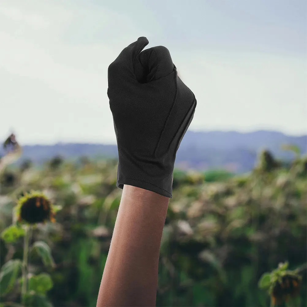 5pcs Black Nylon Gloves Breathable Reusable Soft Stretchy For Coin Jewelry Inspection Work Handling Men Women Labor Protection