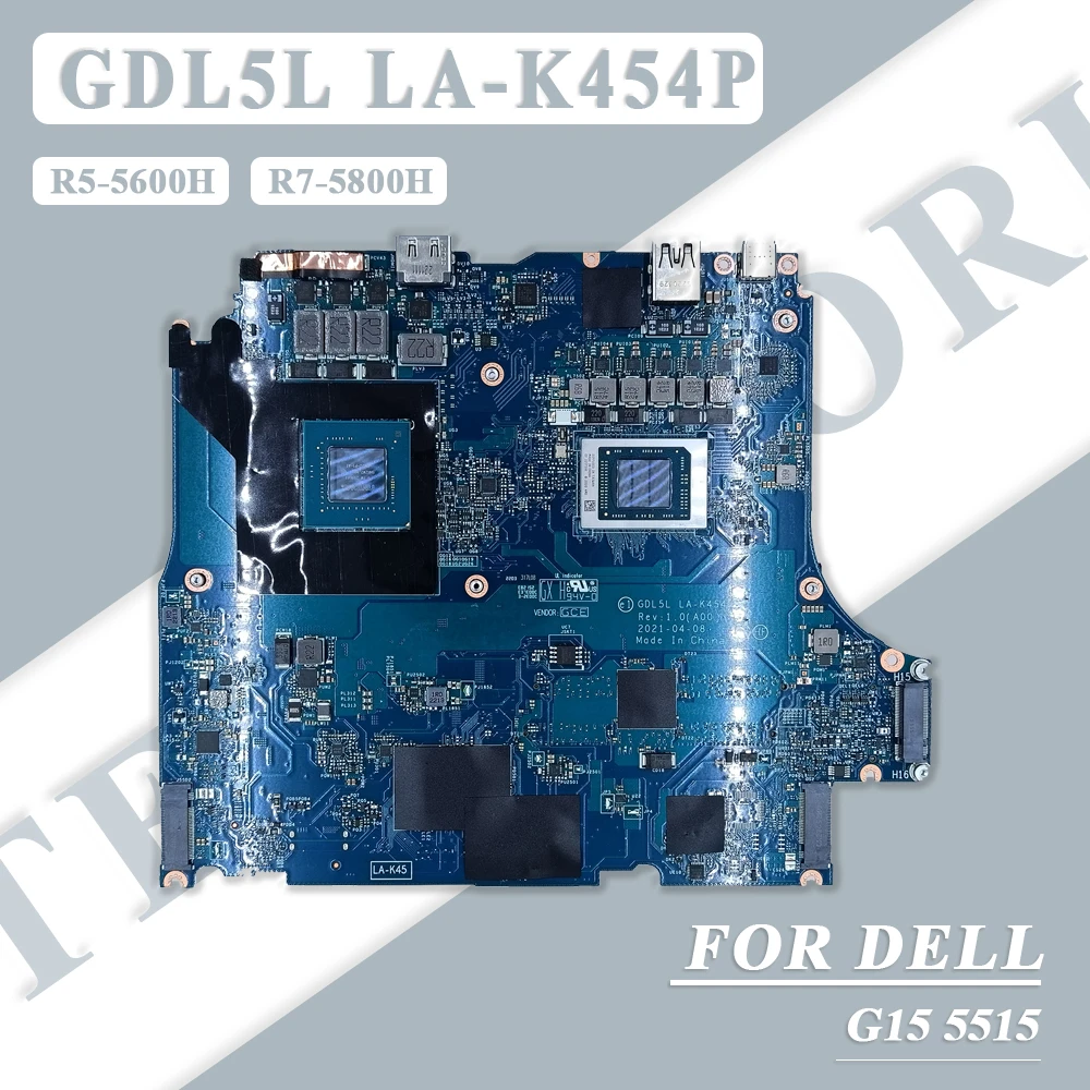 

LA-K454P for Dell G15 5515 Laptop Motherboard with R5-5600H R7-5800H CPU 4GB RTX3050 RTX 3050Ti Mainboard 00VT1V 0TGD6F 07M8PP