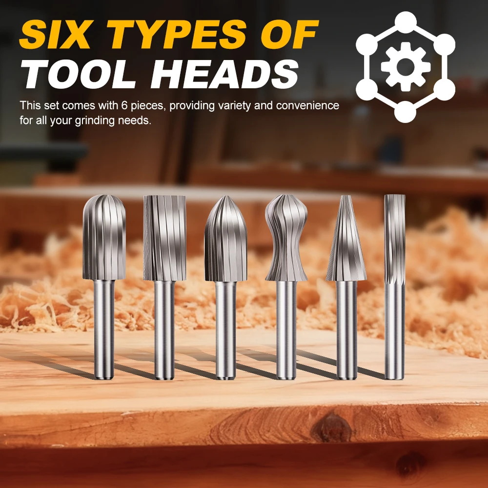 الروتاري نتوءات الأحرار الحفر 6 مللي متر عرقوب الروتاري نتوءات ملفات abcde F نوع راوتر المبارد ل أشغال الحفر أدوات الروتاري ملفات