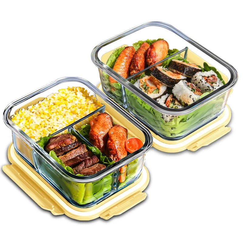 Glass Fresh-Keeping Box High Borosilicate Heat-Resistant Microwave Oven Bento Fridge Special Sealed Bowl Food Storage Containers