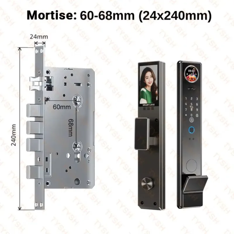 STLF Alta Sicurezza Ai Smart Home Porta in legno Digitale Automatico Biometrico Tuya Wifi Impronte digitali Smart Door Lock con