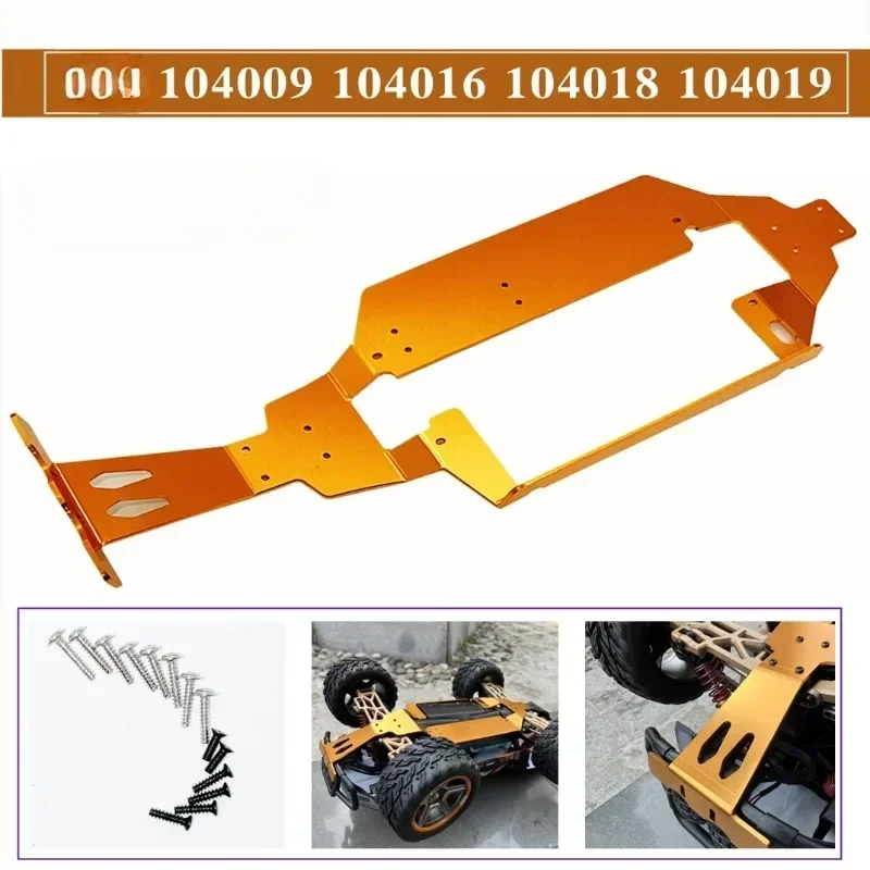 VOOR WLtoys 1/10 104009 104016 104018 104019   RC auto gemodificeerde metalen reserveonderdelen Chassisversterkingscomponenten