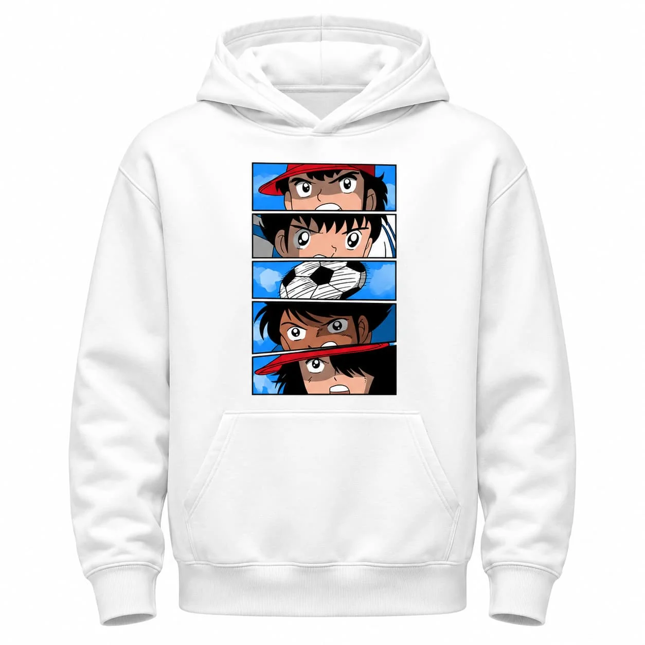 Anime Captain Tsubasa Football Autumn Winter Casual Men Hooded Sweatshirt Women Boys Coat Top Parent Child Kid's Cotton Hoodie