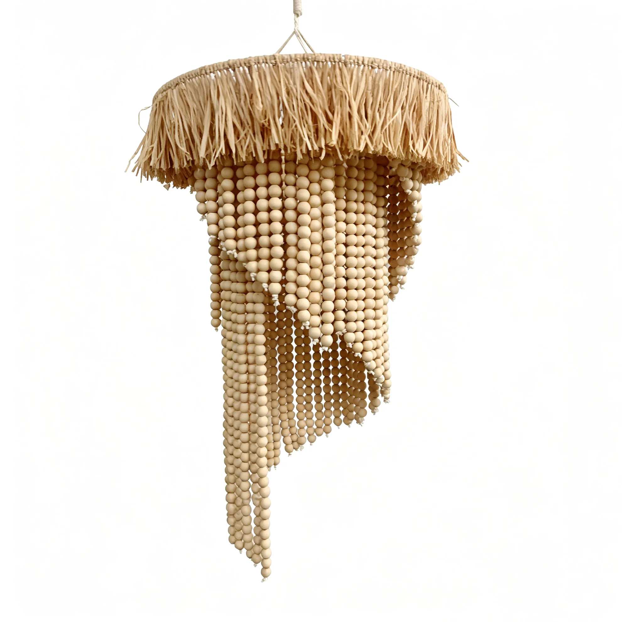 New Nordic Fringe Chandelier Lampshade With Wooden Beads Macrame Tapestry Items Wall Hangings Decorations for Cozy Home